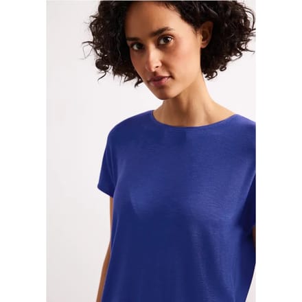 Shirt met korte mouwen en boothals