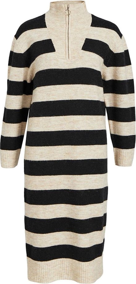 Object Minna Midi-jurk Met Lange Mouwen Beige M Vrouw