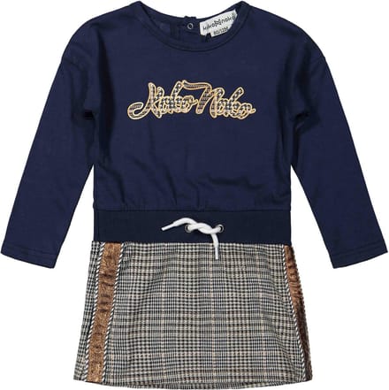 Koko Noko Meisjes jurk Navy ruitje maat 140