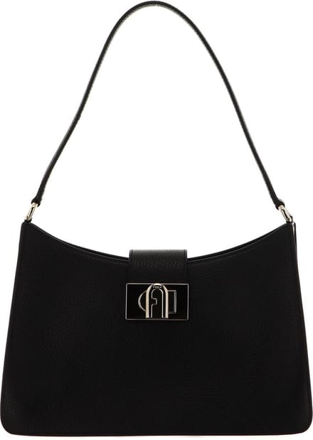 FURLA Leren Schoudertas 1927 Soft Shoulder Bag Nero Zwart