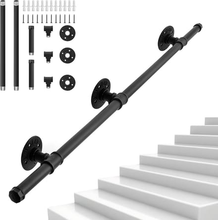 Zwarte Wandleuning Smeedijzer voor Binnen en Buiten - Diameter 25 mm Trapleuning