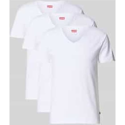 Regular fit t-shirt van katoenmix in set van 3 model 'SOLID'