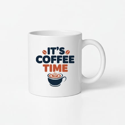 IT'S COFFEE TIME Mok | Grappige Design Koffiebeker | Uniek Cadeau Koffieliefhebber