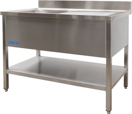 Saro Spoeltafel Met 1 Wasbak - Links - 700 Mm Diepte - 1600 Mm 700-2520L - Horeca & Professioneel