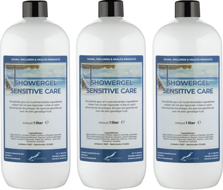 Douchegel Sensitive Care 1 Liter - set van 3 stuks - Showergel