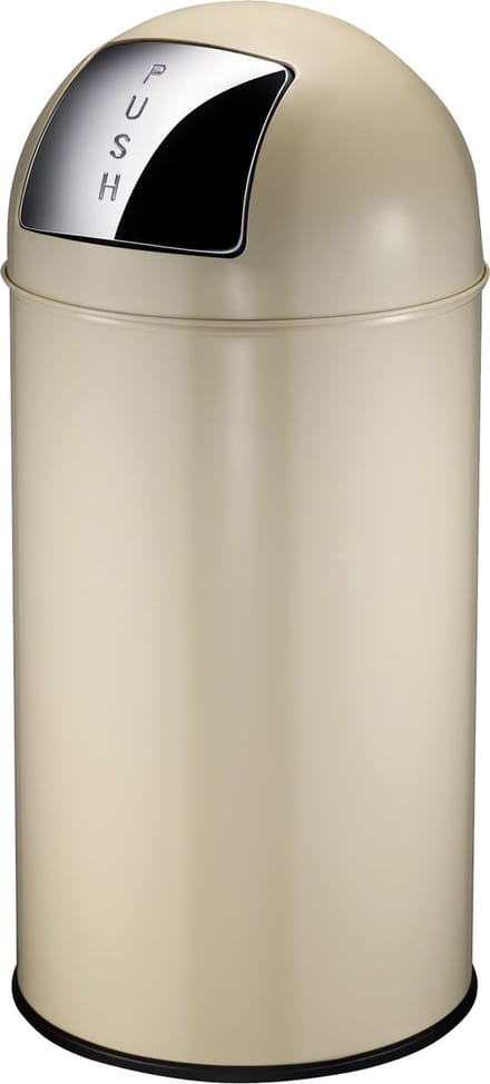 EKO - Pushcan 40 liter - Steel - crème - Prullenbak