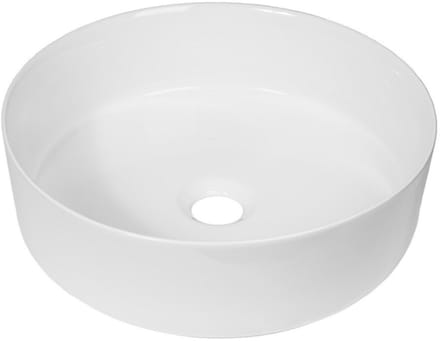 FugaFlow Efficiente Arredo Opbouwwaskom - 36x36x12cm - zonder overloop - rond - keramiek - glans wit