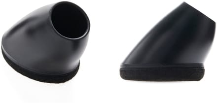 FLOOQ stoelpootdop vilt - ovaal schuin - 45x30 mm - zwart - 8 stuks