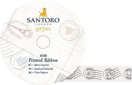 10m Bedruk Satijnen Lint - Santoro - Postadres