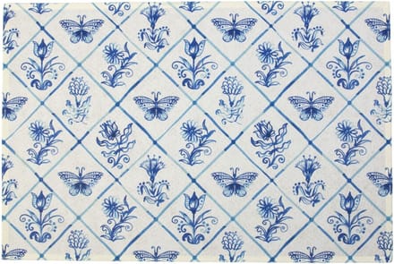 Deurmat Delfts blauw 75x50cm