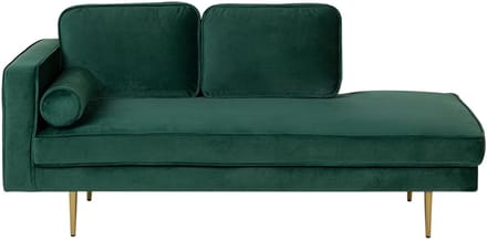 BELIANI MIRAMAS - Chaise longue - Smaragdgroen - Linkerzijde - Fluweel