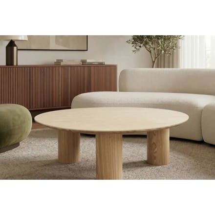 Salontafel eikenlook met travertin keramiek 110 cm