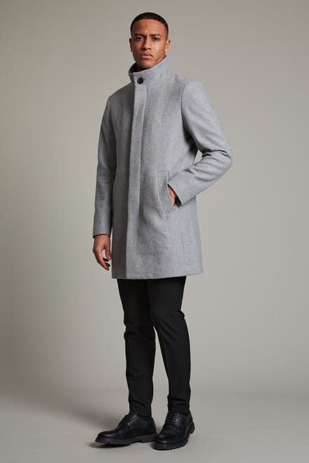 Regular fit lange jas van katoenmix met viscose