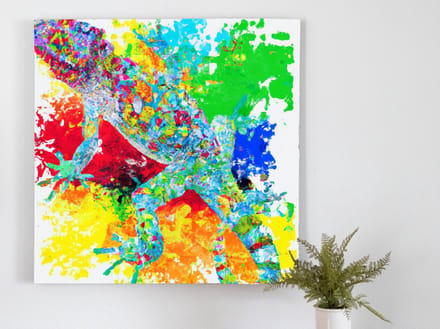 Colorful lizard explosion | Colorful Lizard Explosion | Kunst - centimeter op | Foto op | Colorful lizard explosion | Colorful Lizard Explosion | Kunst - centimeter op | Foto op | Dibond | 20 × 20 cm