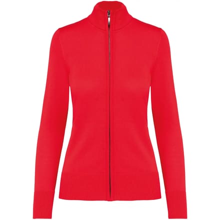 Kariban Dames cardigan met rits K962 - Red - L