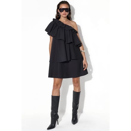 Asymmetrische Mini-jurk met Één Mouw