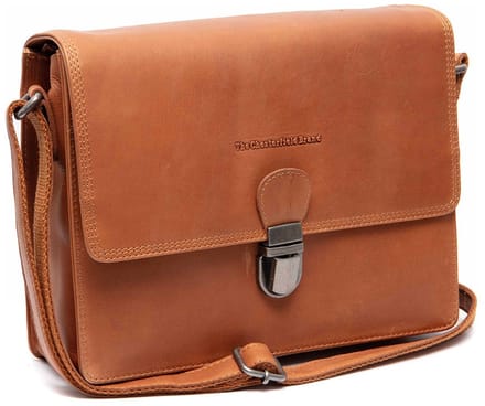 The Chesterfield Brand Lunor Waxed Pull Up Schoudertas - Cognac