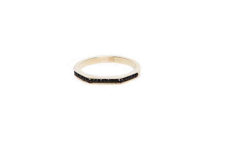 SILIS RING | GOLD & BLACK STRASS | THE RING SQUARE