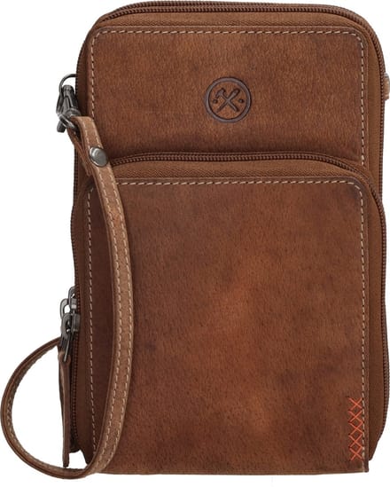 Hide & Stitches Idaho Telefoontasje - 100% Leer - Bruin