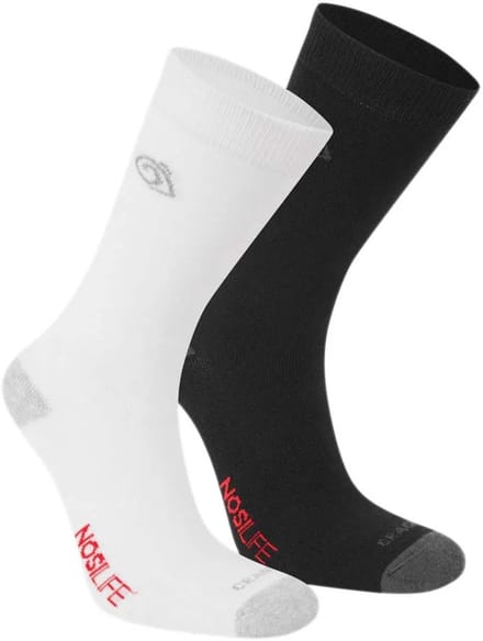 Craghoppers Nosilife Twin Pack Half Lange Sokken Wit,Zwart EU 43-47