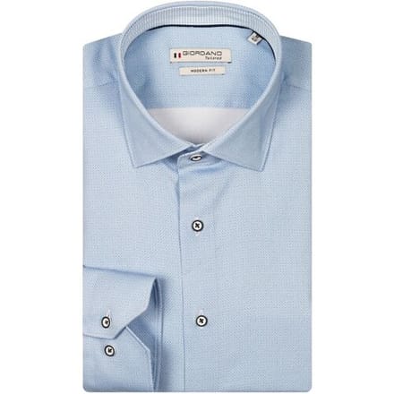 Giordano Overhemd Maggiore Satin Stretch Dobby Pattern Licht Blauw / male