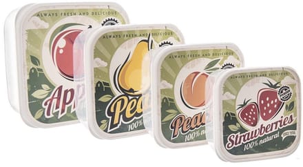 Orion Voedselcontainers Set - 4 maten - Transparant - Retro Stijl