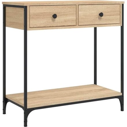 vidaXL - Wandtafel - 75x34,5x75 - cm - bewerkt - hout - sonoma - eikenkleurig
