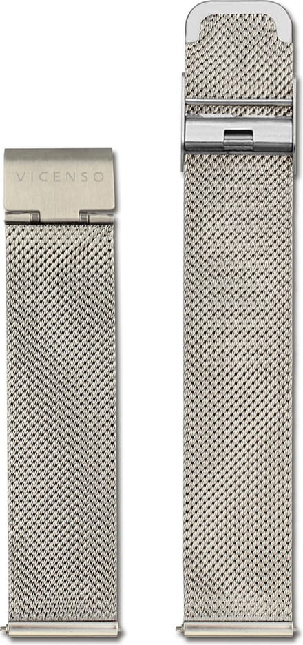 VICENSO STALEN HORLOGEBAND VIS013 ZILVER/ZILVER 20 MM