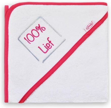 Funnies - Badcape 100% Lief - Wit/Fuchia  - 36312