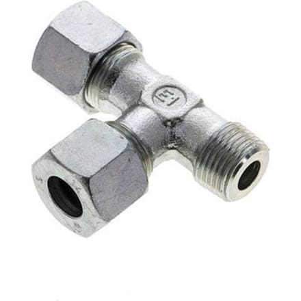 14S & R1/2'' Verzinkt Stalen L-Snijringkoppeling Buitendraad 630bar ISO 8434-1