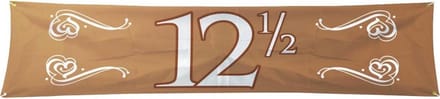 Folat Jubileum banner - 12,5 jaar - goud - feestversiering jubileum
