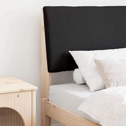 vidaXL Gestoffeerd hoofdbord Zwart 75 cm Massief grenenhout