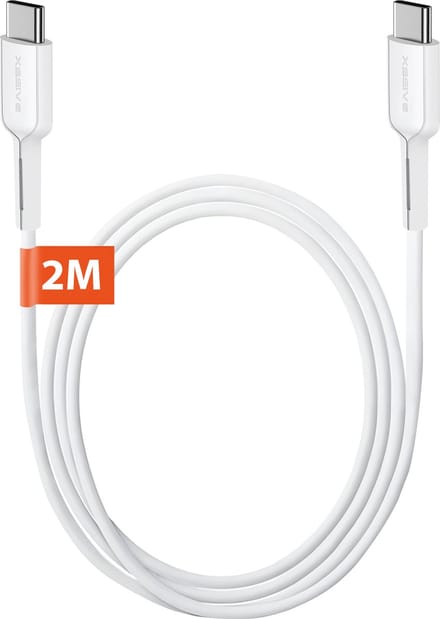 Flexibele USB-C naar USB-C Kabel - 2 Meter - Snellader - USB C naar USB C - 65W Fast en Quick Charge