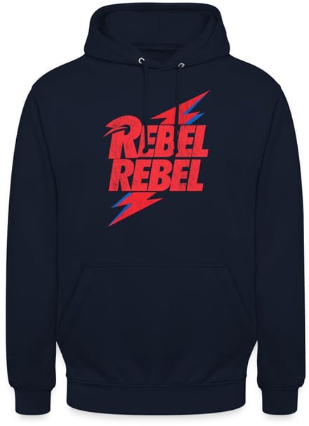David Bowie Rebel Rebel Met Bliksem Hoodie Unisex