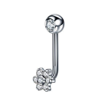 Piercing titanium bloem wit 1.6x11 - LMPiercings