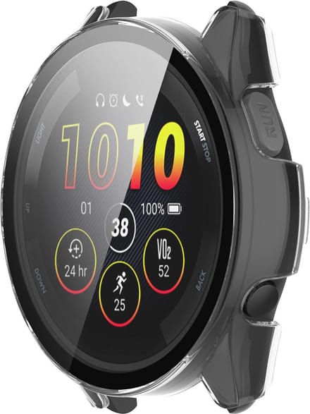 Strap-it Bescherm Hoesje met Glasplaat – Geschikt voor Garmin Forerunner 265s – Transparant – Case met Screen Protector