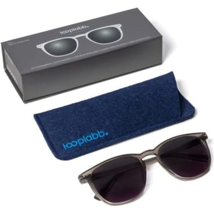 Looplabb zonnebril sterkte +2,00 model the george crystal black