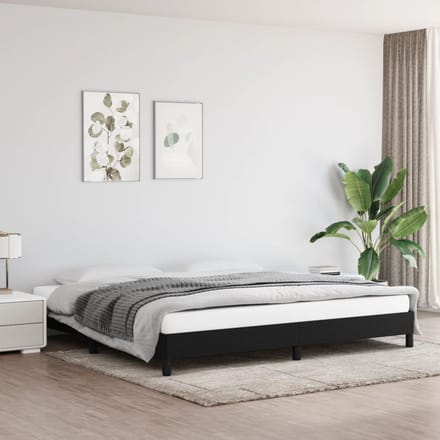 vidaXL - Bedframe - zonder - matras - stof - zwart - 200x200 - cm