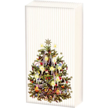 Zakdoeken X-mas tree cream - Ambiente - 21x21 cm