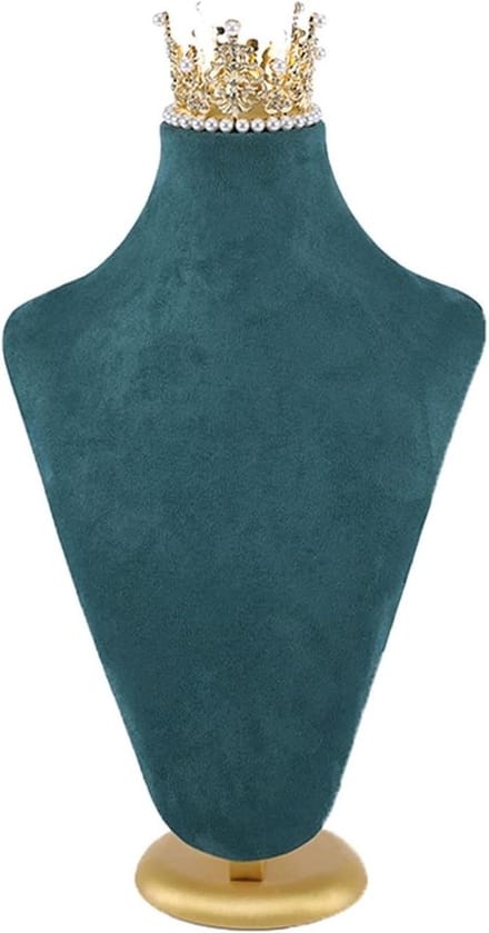 Sieraden Display Standaard - Hanger Houder - Juwelen Presenteren - PU Leer Suede - Maat S - Groen