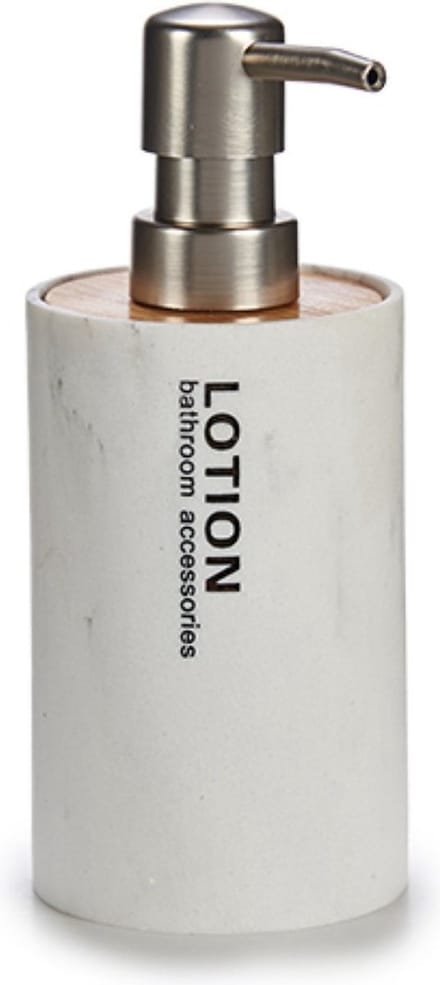 Arte r Zeeppompje/dispenser - marmer wit - 350 ml - navulbaar - toilet/badkamer