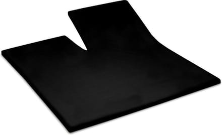 Cinderella Sundays - Topper hoeslaken met split (tot 15 cm)  - Satijn - 160x210 cm - Black