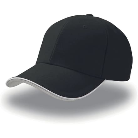 Atlantis Headwear Pilot Piping Sandwich Cap AT602 - Black/White/Grey - One size