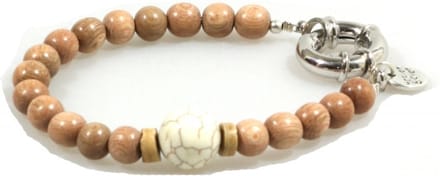Heaven Eleven Men - Naturel met Howliet kraal 8mm- 21cm