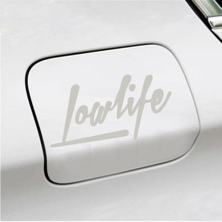 Bumpersticker - Lowlife - 7,5 X 14,8 - Zilver