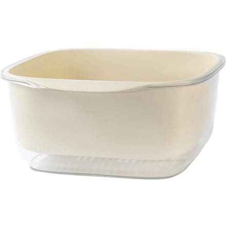 Dubbellaags Groenten Fruit Wasmand Keuken Vergieten Kom Set Plastic Afdruipbak Mand beige