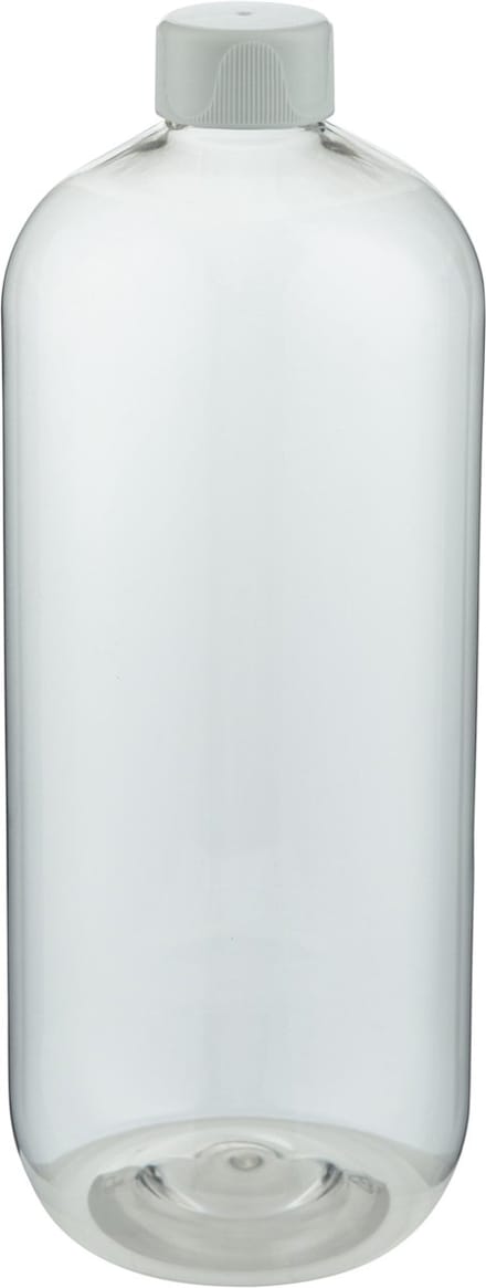 Lege plastic fles 1 liter PET transparant - met witte dop - set van 10 stuks - navulbaar - Leeg