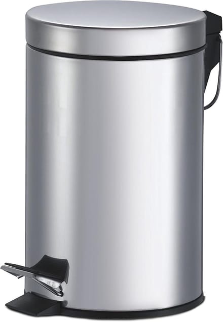 Ronde Stalen Prullenbak met Pedaal - 3 Liter
