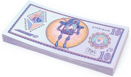 100 x Nep Ethereum Bankbiljetten van 10 ETH speelgeld