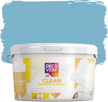 Decoverf clean muurverf confetti blauw, 2.5L